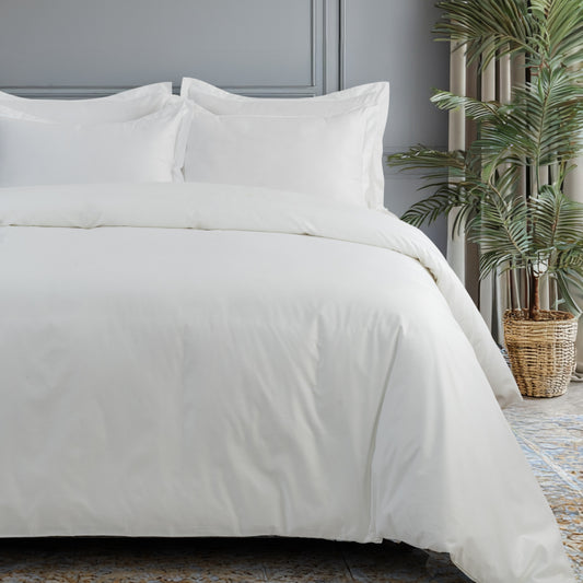 Bed Sheet 600TC Heavenly - White (Without Pillow Covers) - LOVE FOR WHITE                                                          