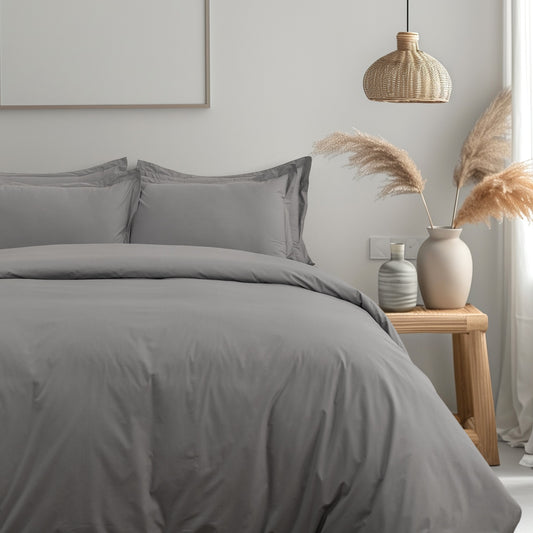 Pillow Covers 300TC Luxury  Set of 2 - Light Grey - LOVE FOR WHITE                                                          